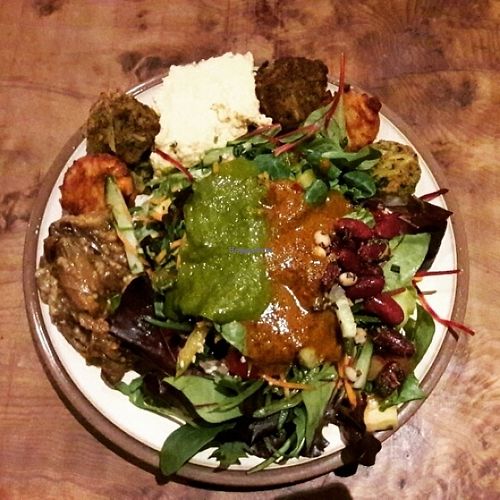 Vegan ans gluten-free Falafel plate  at My Village in North West London