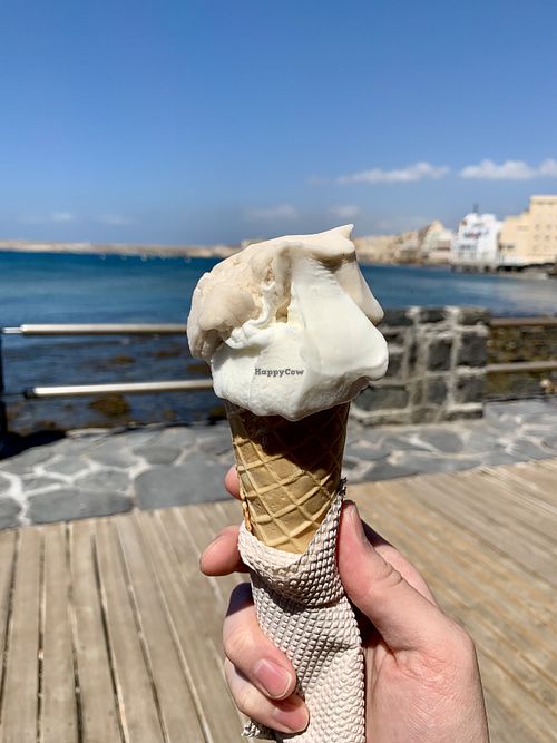 Nom. A scoop of banana and one of lemon. Sorry this is partially licked before taking the photo.  at Gelateria Demaestri in Tenerife