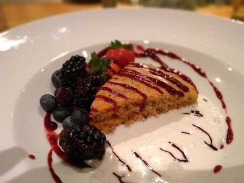 Vegan carrot cake at Blue Heron Restaurant in Santa Fe