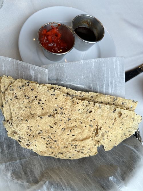 Crisps with vegan dips  at The Maharaja in Cambridge