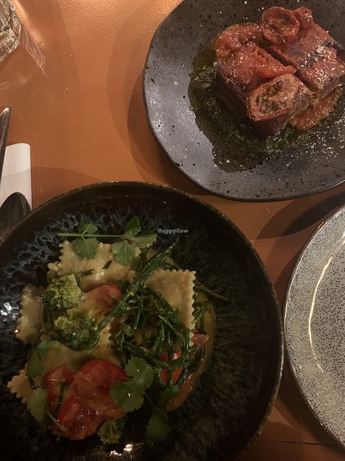 Melanzane (top) and Ravioli (bottom)  at The Meets Restaurant in Amsterdam