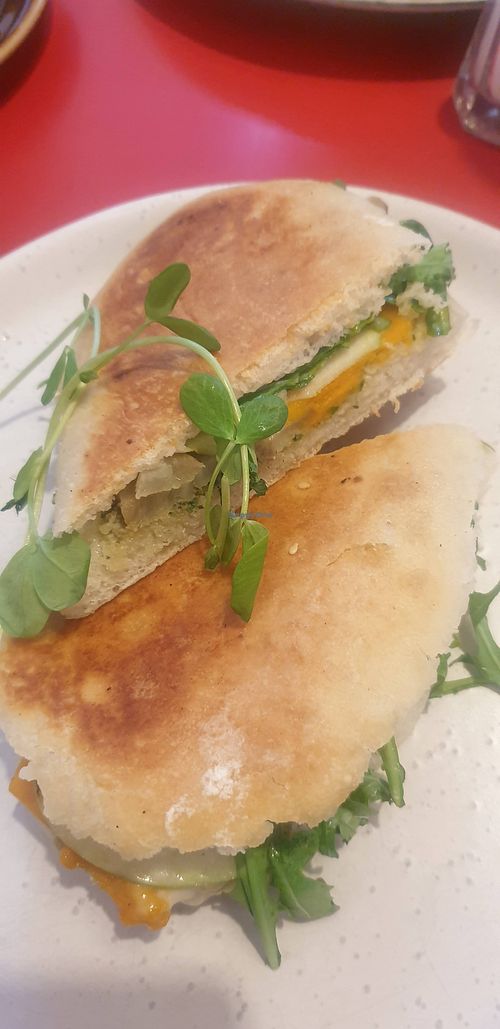 Panini - pumpkin, walnut, apple, rocket..delicious at Feedback Cafe in Yarraville