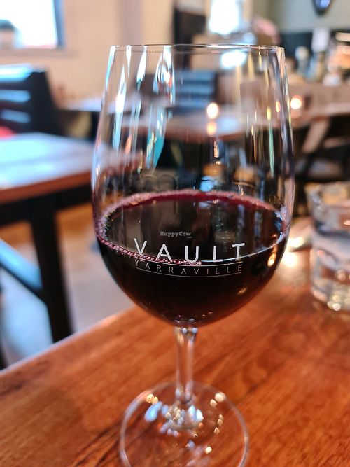 Vegan wines are marked on the menu. at VAULT in Yarraville