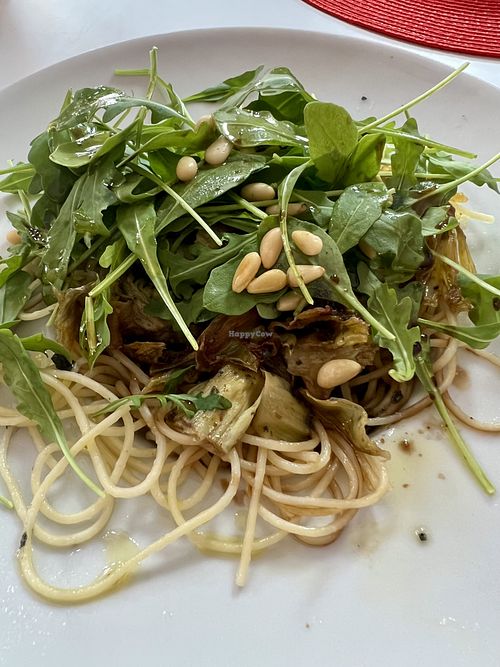 Pasta w artichokes   at Restaurante Amaltea in Cordoba