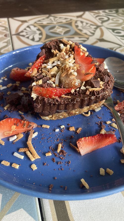 Raw chocolate and almond cake  at Nourish in Hoi An