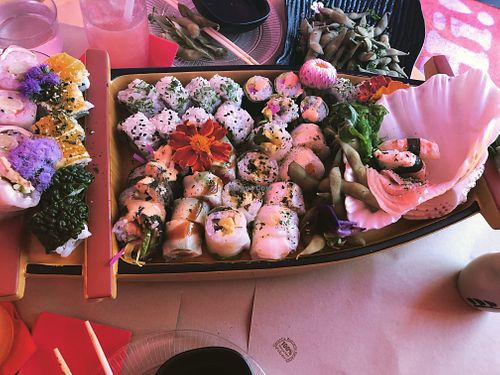 Sushi boat, chef selection  at Legumi Sushi Vegan in Lisbon