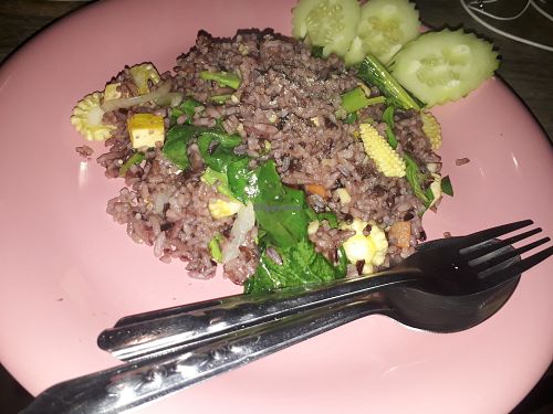 Fried brown rice with veggies at Hug in Chiang Mai