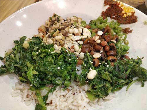 Thunder tea rice at Thunder Tree 擂茶树 - VivoCity in Central Singapore