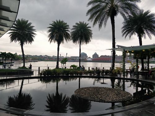 View of Sentosa from outside the restaurant at Hans im Glück - Vivocity  in Central Singapore