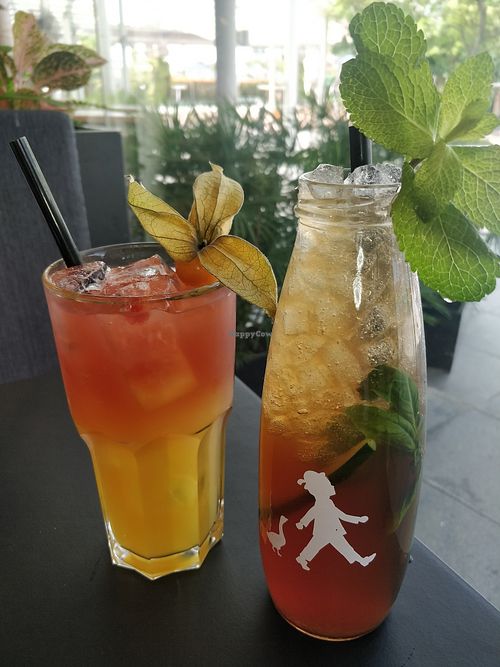 SOMMERWIND (mocktail) A combination of

juices & elderflower and iced lemon tea at Hans im Glück - Vivocity  in Central Singapore