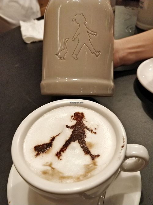 Cappuccino with latte art at Hans im Glück - Vivocity  in Central Singapore