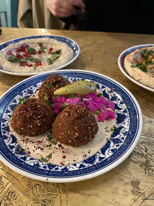 Falafel with tahini and pickled veg at Comptoir Libanais - Bluewater in Dartford