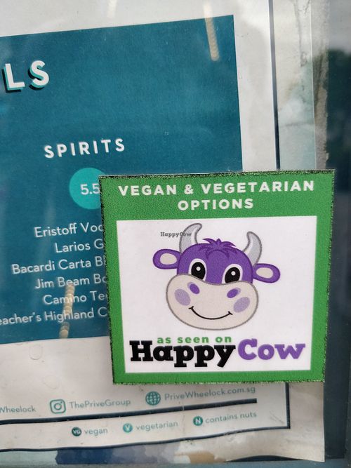 HappyCow sticker. Special edition - printed by Prive at Privé - Wheelock Place in Central Singapore