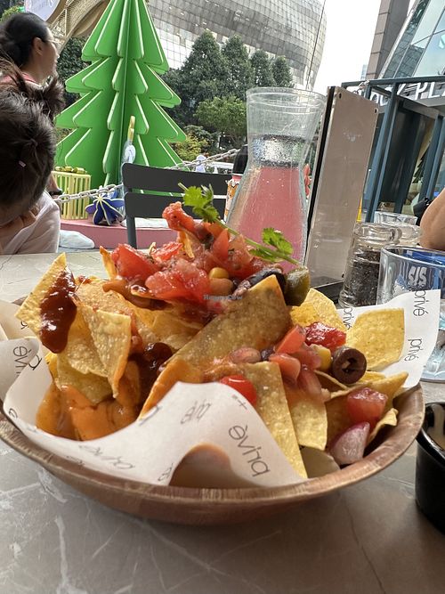 Vegan macho nachos  at Privé - Wheelock Place in Central Singapore