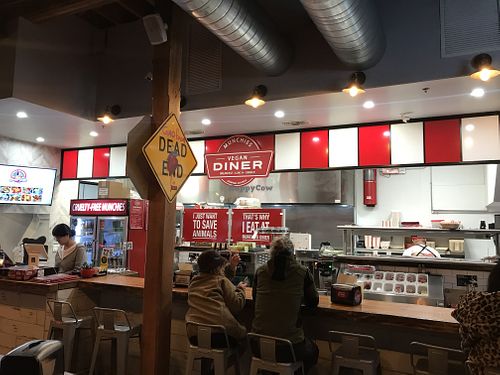 Inside at Munchies Vegan Diner in Santa Ana