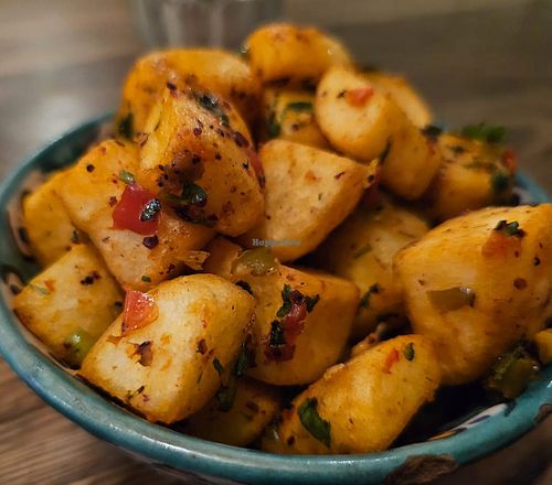 Chilli potato side at Comptoir Libanais in South East London