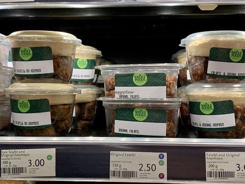 Falafel and hummus at Whole Foods Market in Richmond Upon Thames