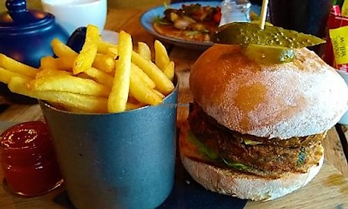 Vegan burger at Urban Food House in Bowness-on-windermere