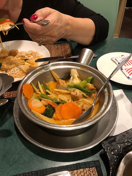 Vegan red curry with Tofu at Royal Thai in Punta Gorda