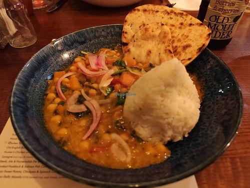 Sweet potato, chickpea, & spinach curry at The Bull in Maidstone