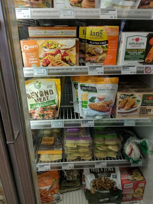 All the fake meat at Green Earth Health Food Market & Cafe in Oneonta