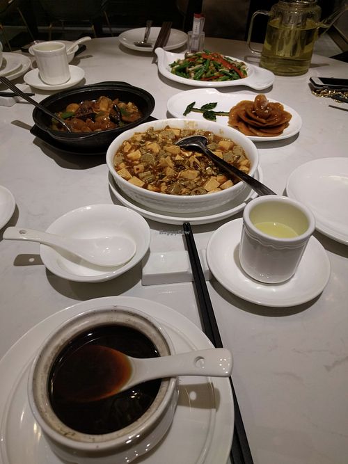 Delicious spicy tofu and soup "for man" (they also have "for women") :-) at Yi Shu Qian Wei in Guangzhou