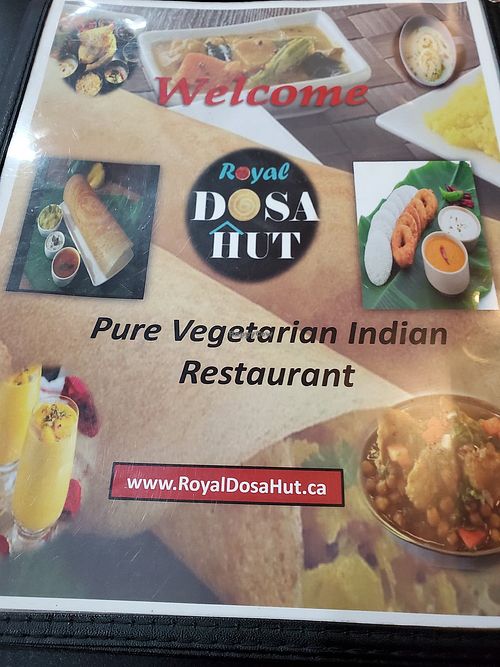 menu at Royal Dosa Hut in Niagara Falls