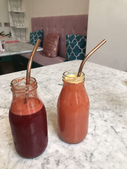 Fresh juices  at Kalifornia Kitchen in London