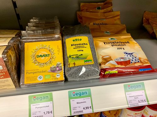 vegan clearly labeled at Vitalia Reformhaus - Friedrichstrasse in Berlin