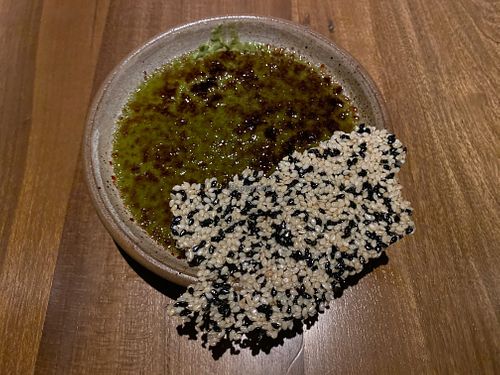 matcha crème brûlée at SACRO in Buenos Aires