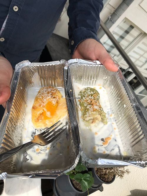 71 fried mango (left)and 70 fried banana (right) at Quan Xanh in Leipzig