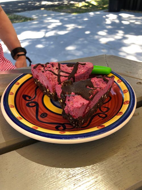 Raspberry cheesecake deliciousness  at Intoku in Hahei