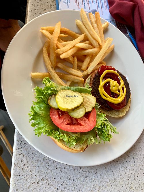 Vegan Beyond burger!!!! at Skull Creek Dockside in Hilton Head Island
