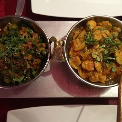 Bhindi curry and mushroom bhaji  at La Porte du Bengale in Strassen