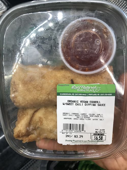 Vegan egg roll package at Lois' Natural Marketplace in Portland