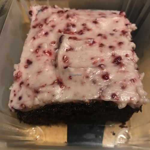  Vegan chocolate cake with raspberry frosting at Lois' Natural Marketplace in Portland