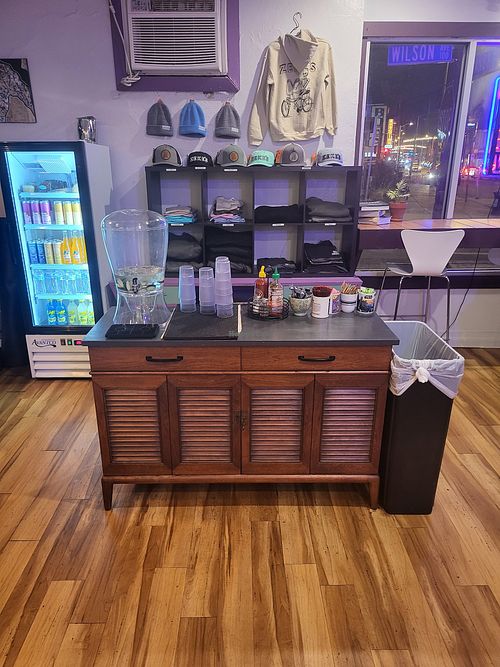 Free water at Zeke's Beans & Bowls in Norfolk