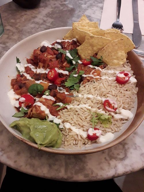 Jackfruit chilli! - would highly reccomend at Vertigo - Cross St in Manchester