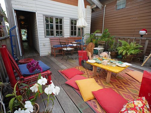 Bench outside at Mia's Hangout in Krabi