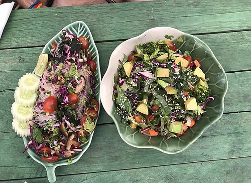 Marinated mushroom and noodle salad / supersalad bowl  at Mia's Hangout in Krabi