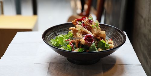 mushroom salad at Brainwave Cafe in Sydney