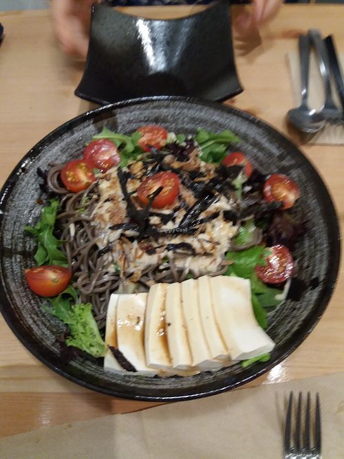 Soba noodle salad with tofu at Brainwave Cafe in Sydney