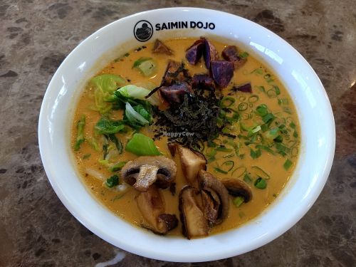 Vegan saimin at Saimin Dojo in Kapaa