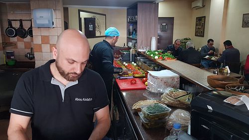 Kitchen at Abou Abdallah Restaurant in Beirut