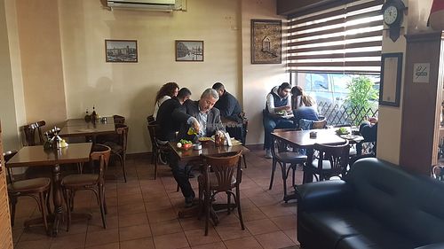 Indoor seating area at Abou Abdallah Restaurant in Beirut