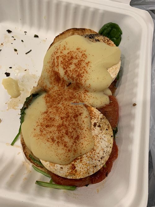 Not a great photo, but it was very tasty! (Vegan “Eggs” Florentine) at Millie's in Pasadena