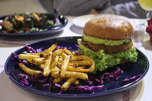 bean burger at Anais Cafe in Manama