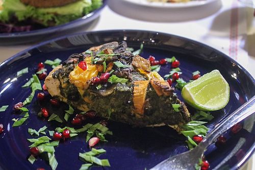 spinach pie with sweet potatoes at Anais Cafe in Manama