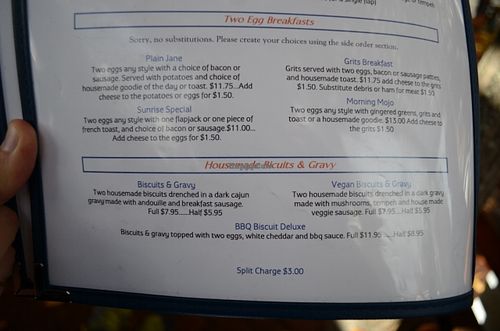 Menu (some vegan items) at Ike's Quarter Cafe in Nevada City