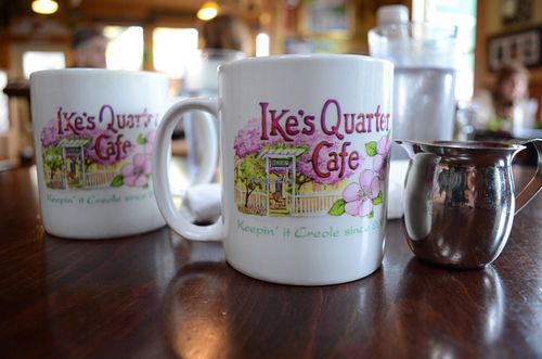 Coffee (served with plant based milk on request) at Ike's Quarter Cafe in Nevada City